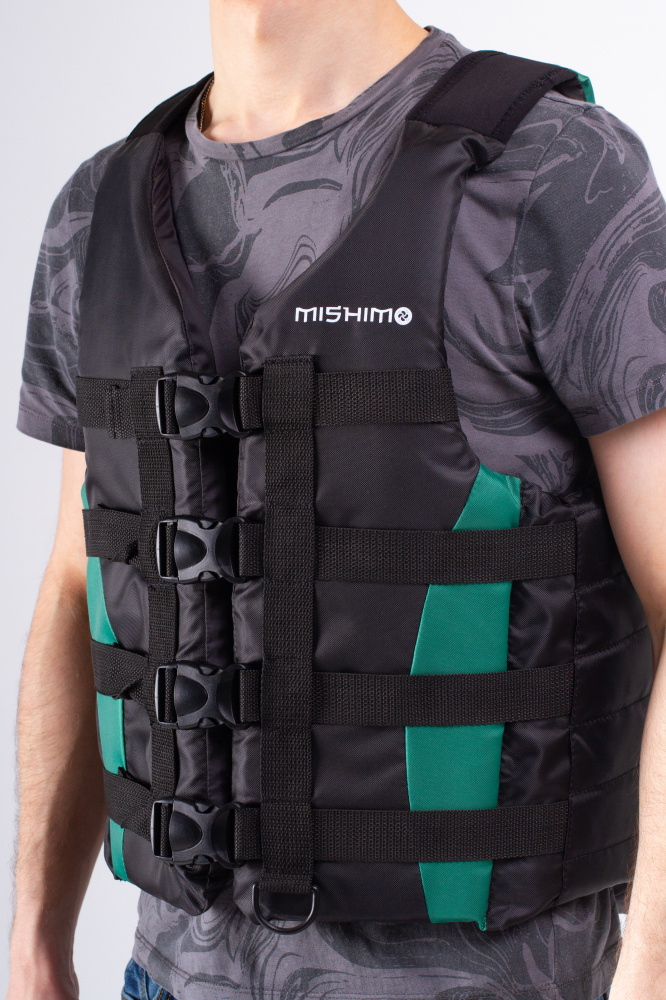 Жилет спасательный MISHIMO PRO Премиум качества Черно-зеленый в Севастополе