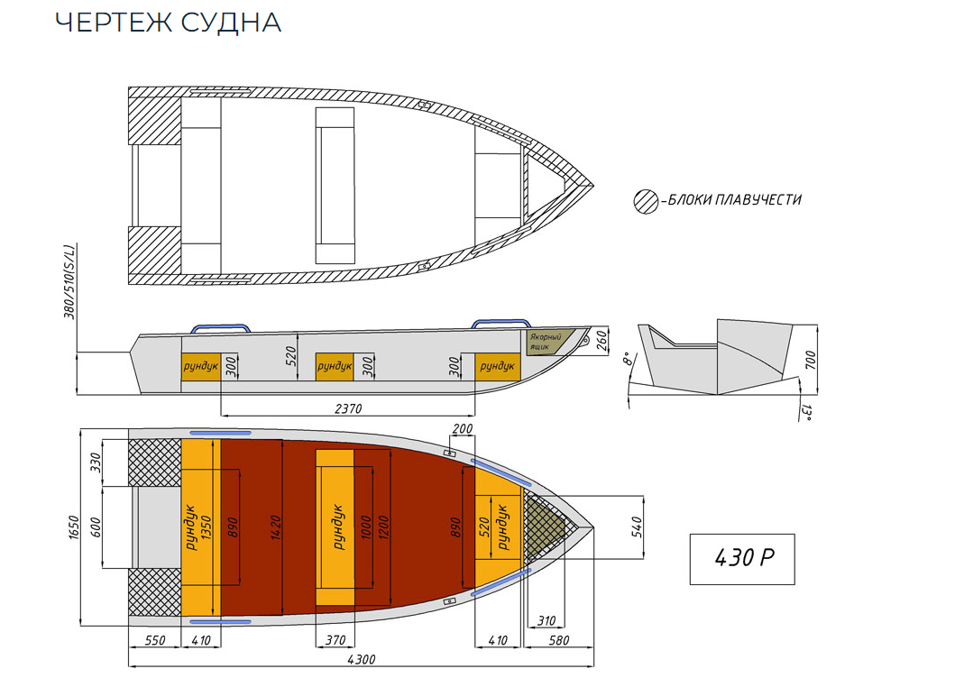 Алюминиевая лодка  Wyatboat-430 Р в Севастополе