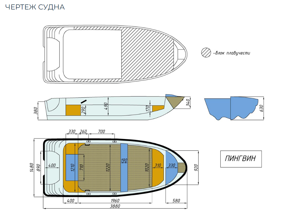 Стеклопластиковая лодка Пингвин (тримаран) в Севастополе