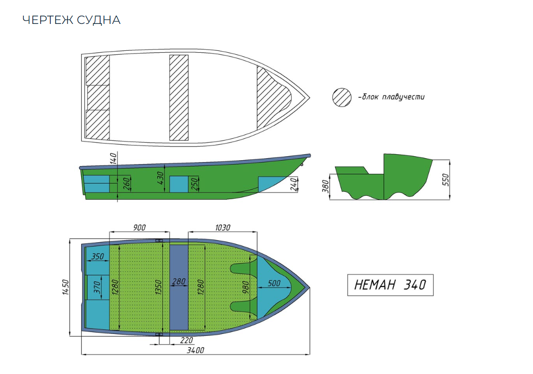 Стеклопластиковая лодка Neman-340 (тримаран) в Севастополе