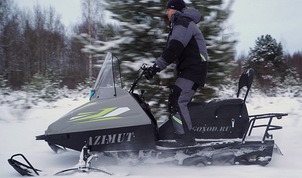 Миниснегоход Бурлак Азимут 20 л.с. , эл.запуск, реверс, тормоз гидравл, капот серый в Севастополе