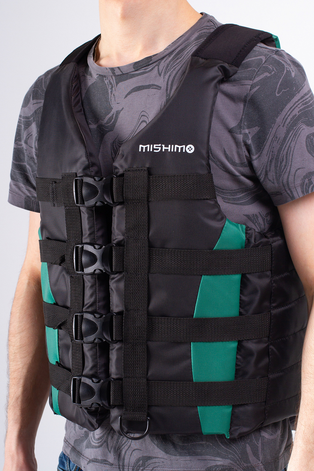Жилет спасательный MISHIMO PRO Премиум качества Черно-зеленый в Севастополе
