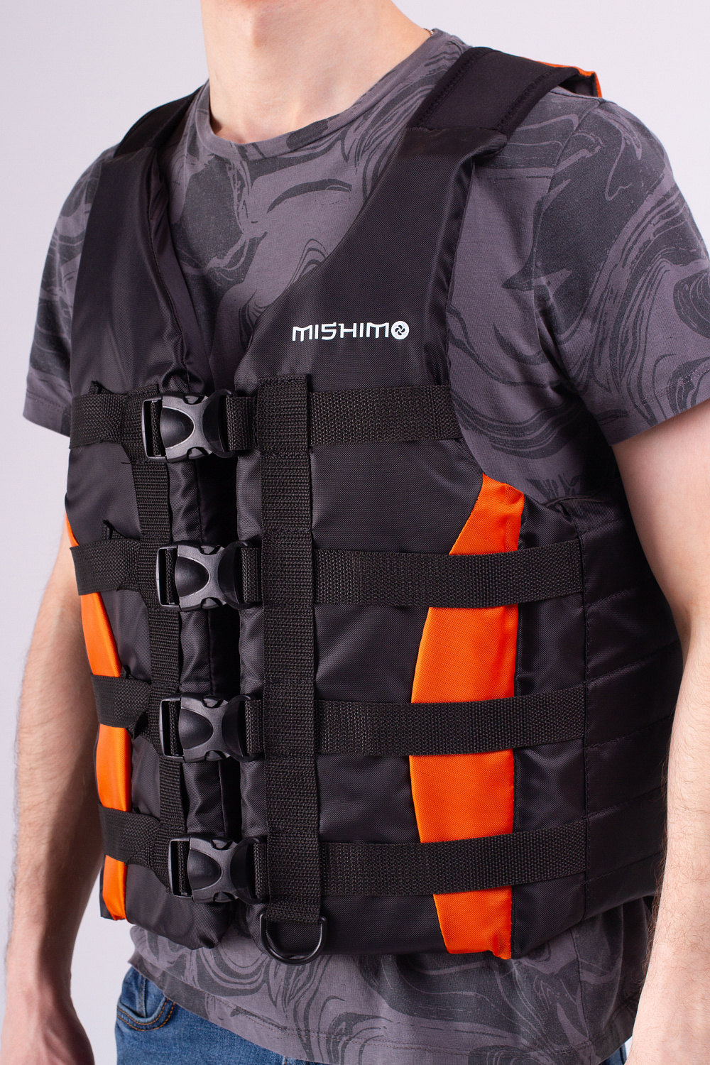 Жилет спасательный MISHIMO PRO Премиум качества Черно-оранжевый в Севастополе
