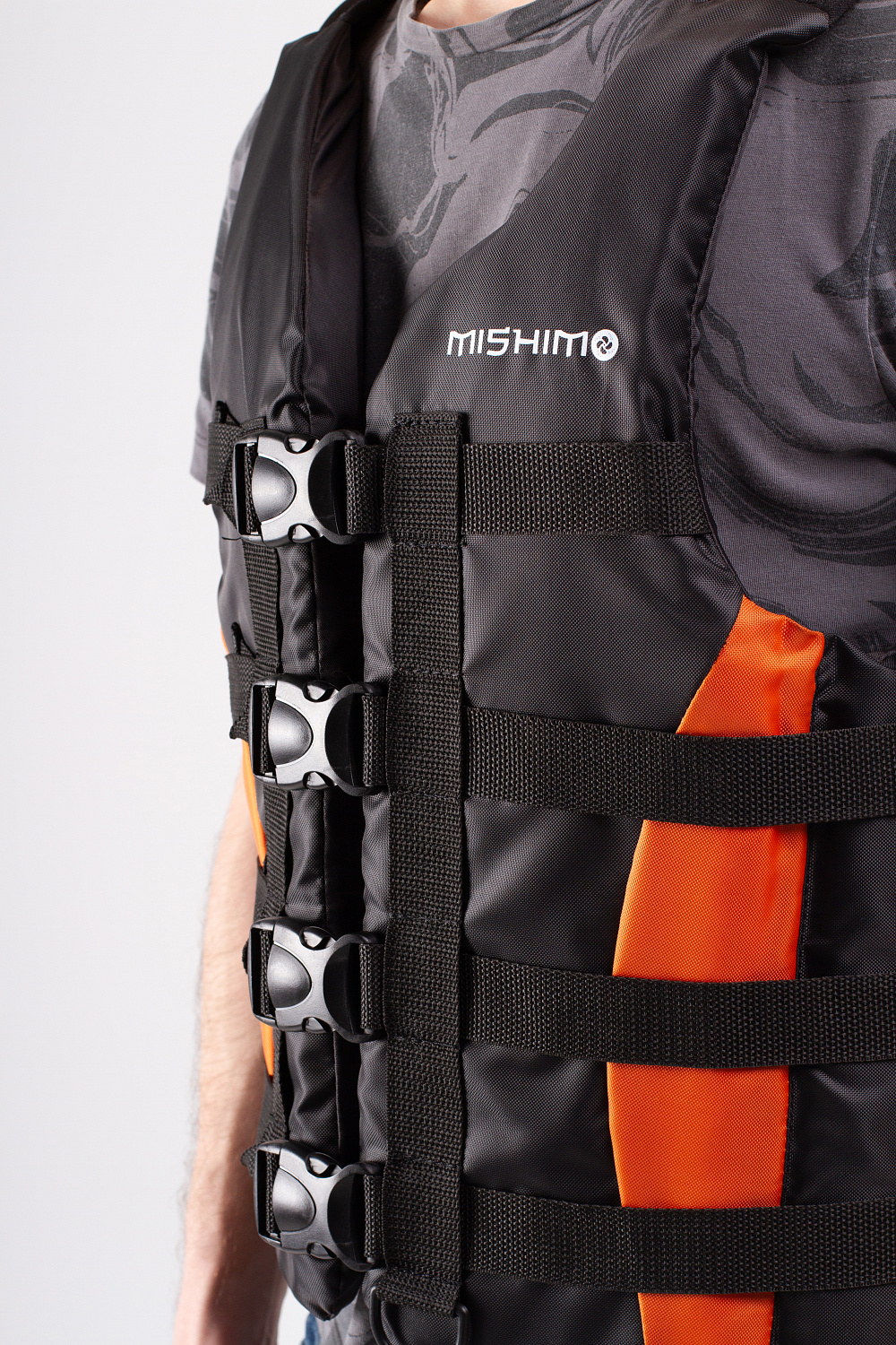 Жилет спасательный MISHIMO PRO Премиум качества Черно-оранжевый в Севастополе