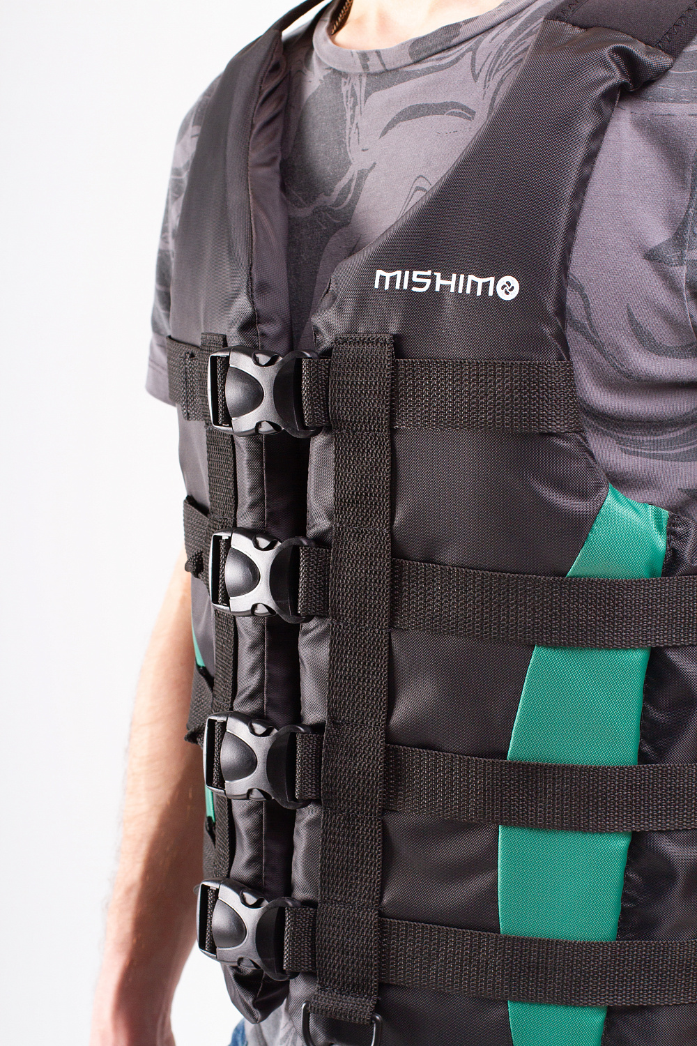 Жилет спасательный MISHIMO PRO Премиум качества Черно-зеленый в Севастополе