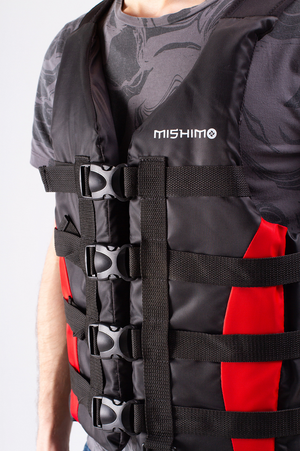 Жилет спасательный MISHIMO PRO Премиум качества Черно-красный в Севастополе