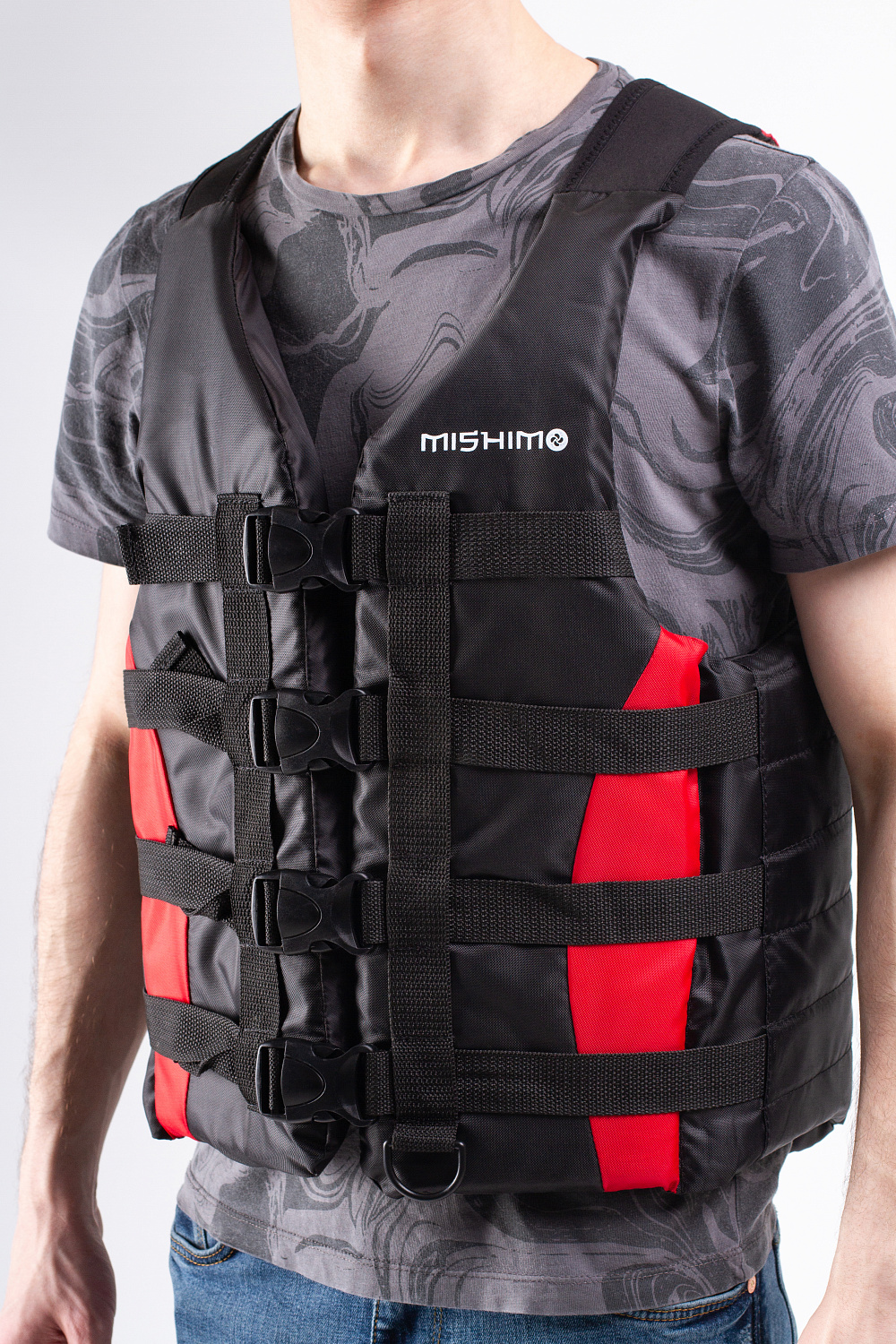 Жилет спасательный MISHIMO PRO Премиум качества Черно-красный в Севастополе